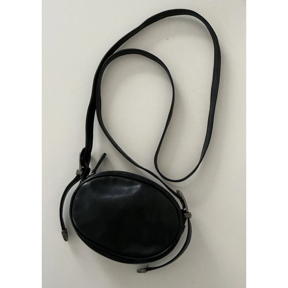 Urban Outfitters Anthropologie Crossbody Shoulder Bag Purse Black Silver Buckle